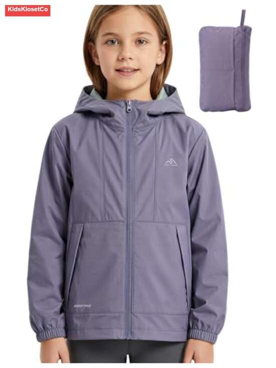 Other - Kids Packable Rain Jacket Windbreaker Water Repellent Nylon Hooded